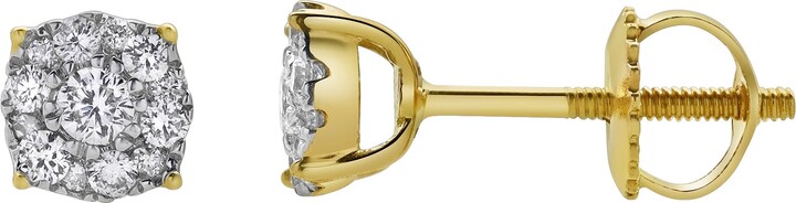 Lmj Ballmore Yellow Gold Diamond Unisex Earrings