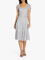 Thumbnail for your product : Adrianna Papell Beaded Sweetheart Knee Length Dress, Silver Mist