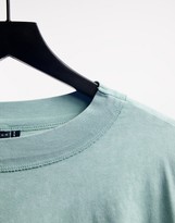 Thumbnail for your product : ASOS Curve DESIGN Curve boxy top with seam detail and long sleeve in washed sage