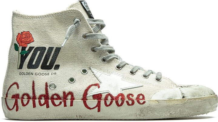 Golden Goose Francy "Beige/Red Rose" sneakers - ShopStyle