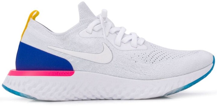 all white nike epic react flyknit