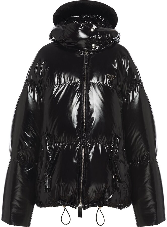 black shine puffer jacket