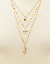 Thumbnail for your product : Charlotte Russe Layered Butterfly Charm Necklace