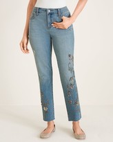 Thumbnail for your product : Chico's So Slimming Beaded Vine Girlfriend Ankle Jeans