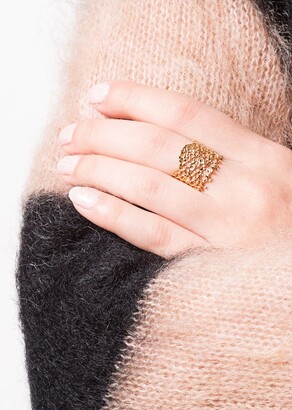 Aurélie Bidermann 18kt Yellow Gold & Diamond Lace Ring