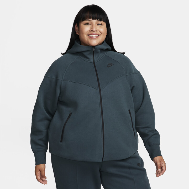 Nike Women's Sportswear Tech Fleece Windrunner Full-Zip (Plus Size) Green ShopStyle