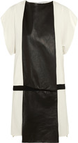 Thumbnail for your product : Vionnet Color-block leather-paneled crepe tunic