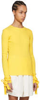 Thumbnail for your product : J.W.Anderson Yellow Long Sleeve Ribbed Tie Cuff T-Shirt
