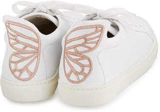 Sophia Webster Bibi Butterfly Leather Low-Top Sneaker, White