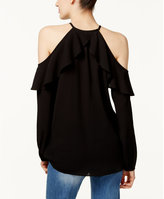 Thumbnail for your product : MICHAEL Michael Kors Petite Flounce Cold-Shoulder Top, A Macy's Exclusive Style