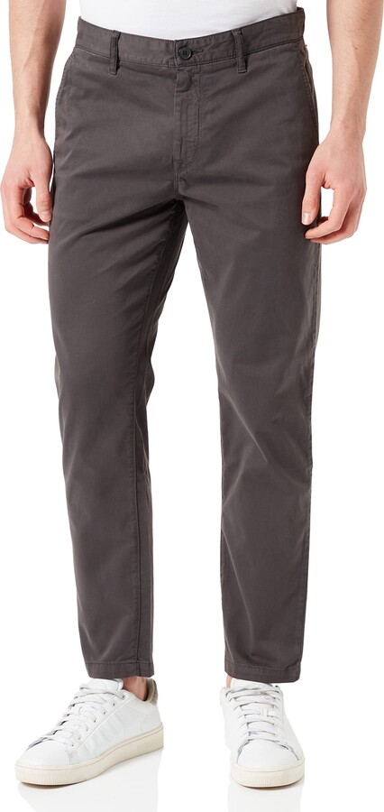 HUGO BOSS Mens Schino-Taber-1 D Tapered-fit Chinos in Overdyed  Stretch-Cotton Satin Grey - ShopStyle