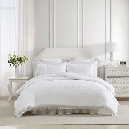 Laura Ashley Eyelet Ruffle Midweight Comforter Set