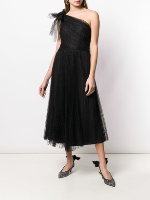 RED Valentino One-Shoulder Tulle Dress