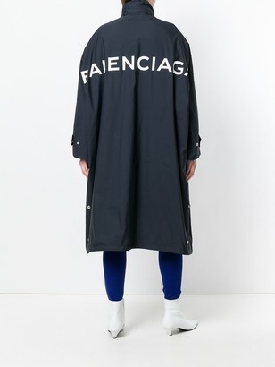 Balenciaga Logo-Print Raincoat
