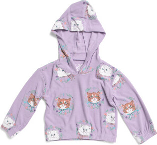 TJMAXX Girls Cropped Pull Over Hoodie, Spandex/Polyester/Rayon