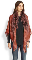 Thumbnail for your product : Gucci Fur-Trimmed Wool & Silk Shaw