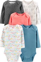 Thumbnail for your product : Simple Joys by Carter's Baby Girls' 5-Pack Long-Sleeve Bodysuit