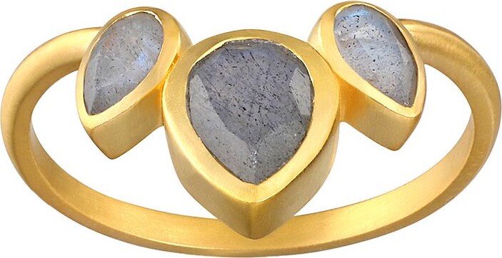 Awaken Intuition Labradorite Petal Ring