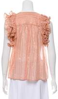 Thumbnail for your product : Ulla Johnson Metallic-Accented Ruffled Top
