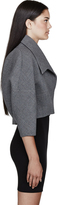Thumbnail for your product : Thierry Mugler Grey Crepe Wool Cropped Dolman Bolero