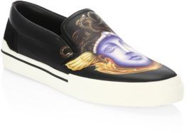 Versace Medusa Leather Slip-On Sneakers