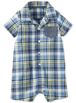Thumbnail for your product : Carter's Plaid & Chambray Romper, Baby Boys (0-24 months)