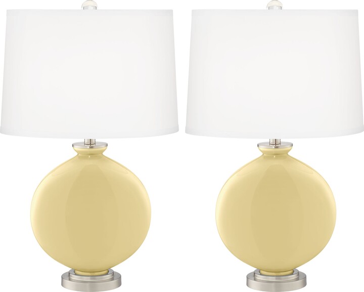 Color Plus Carrie 26 1/2" Butter Up Yellow Modern Table Lamps Set of 2