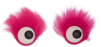 Anya Hindmarch Pink Furry Shearling Eyes Stickers