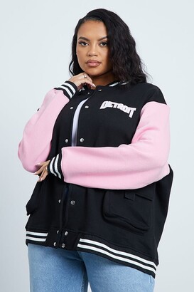 plus size long bomber jacket