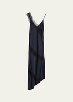 Thumbnail for your product : A.L.C. Soleil Satin Lace Asymmetric Maxi Dress