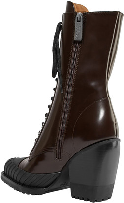 Chloé Rylee Glossed-leather Ankle Boots