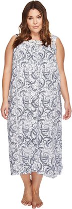 Eileen West Plus Size Paisley Woven Ballet Nightgown