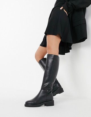 london rebel flat pull on over the knee boot