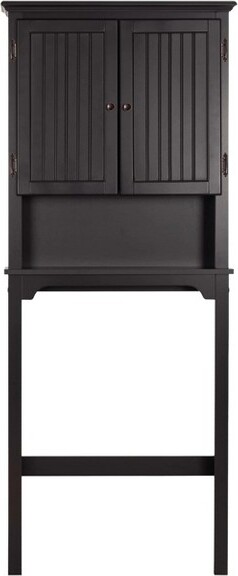 Aoiboxbathroomstoragecabinetovertoiletespressowoodadjustableshelvesdoubledoorsfitsmosttoilets27Wx7.8Dx66H1Piece