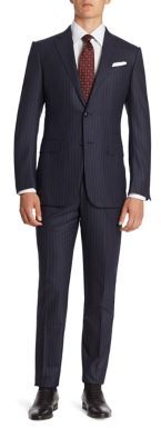 Ermenegildo Zegna Pinstriped Wool & Silk Blend Suit