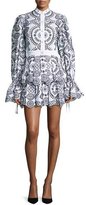 Thumbnail for your product : Alexander McQueen Embroidered Eyelet Fit & Flare Dress, Black/White