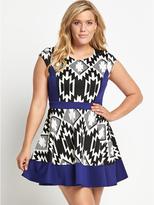 Thumbnail for your product : AX Paris CURVE Aztec Print Skater Dress (Available in sizes 16-26)