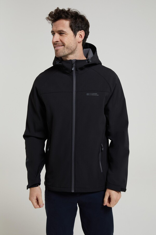 Mountain Warehouse Exodus Softshell Jacket Lightweight Hooded Coat ...