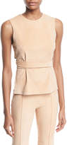 Thumbnail for your product : Rosetta Getty Wrap-Back Crewneck Sleeveless Stretch-Suede Top