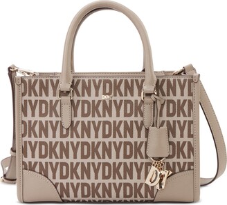 DKNY Bryanna Shoulder Bag w/Pouch Beige/Tan DKNY Logo New