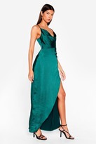 Thumbnail for your product : Nasty Gal Womens Cowl Neck Slit Maxi Dress - Green - 8