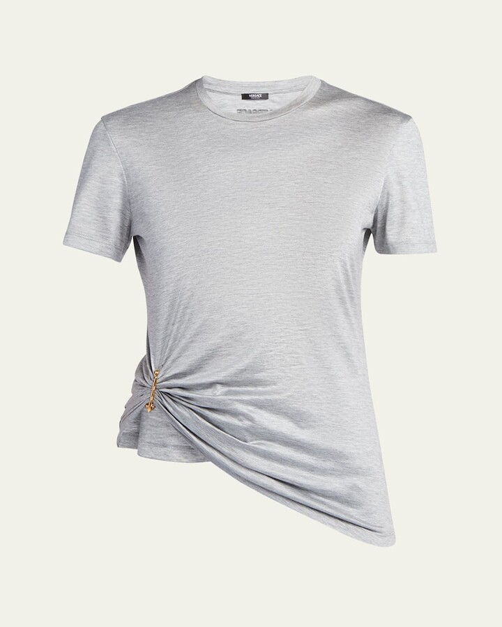 Versace Medusa Pin-Gathered Jersey T-Shirt