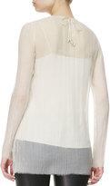 Thumbnail for your product : The Row Crinkled Sheer Tunic Blouse, Cord