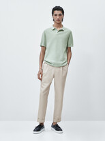 Thumbnail for your product : Massimo Dutti Smocked Cotton Polo Sweater