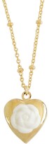 Thumbnail for your product : Poporcelain Mini Camellia Heart Locket Pendant Necklace