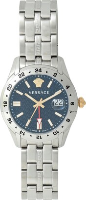 Versace Greca Time Gmt(wc-7c) Wrist Watch Silver - ShopStyle