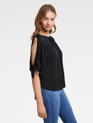 Ever New Simona Cold Shoulder Tie-Sleeve Top