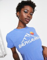 Thumbnail for your product : Polo Ralph Lauren mountain logo t-shirt in blue