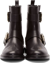 Thumbnail for your product : Proenza Schouler Black Leather Double Buckle Moto Boots