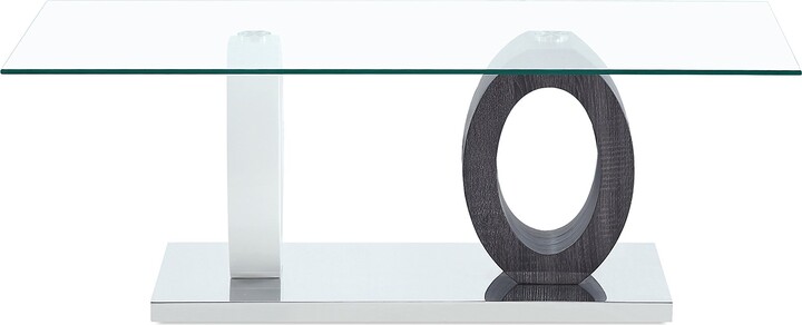 Global Furniture USA Dual Oval White-Grey Base Cocktail Table